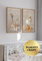 Zestaw 2 Plakatów Boho Żyrafa Rose Gold + 2 Ramki Dębowe 50x70cm